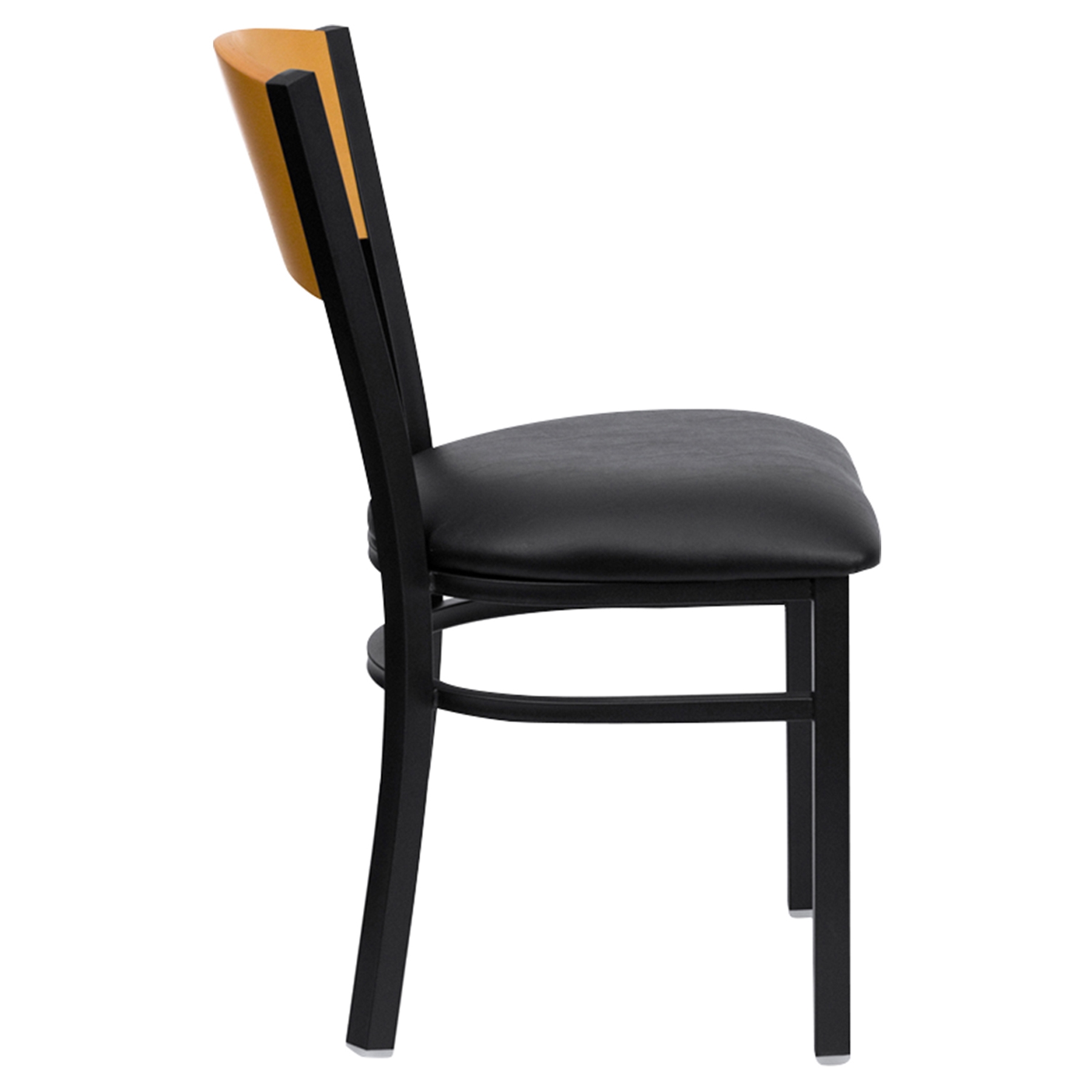 Hercules Series Metal Dining Chair - Natural, Black Seat, Circle Back ...