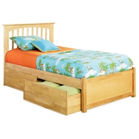 Brooklyn Twin Bed w/ Flat Panel Footboard and Drawers