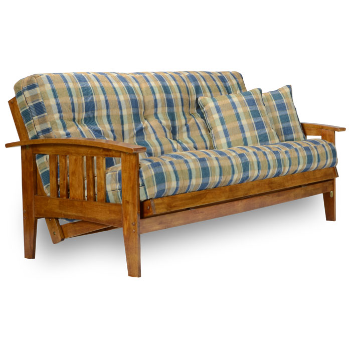 wooden futon with mattress