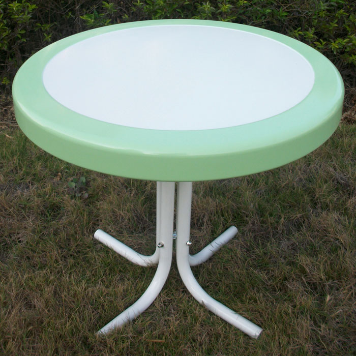 white retro side table