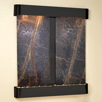 Cottonwood Falls Rainforest Green Wall Fountain - Blackened Copper Frame