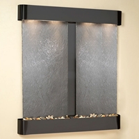 Cottonwood Falls Black Featherstone Wall Fountain - Blackened Copper Frame