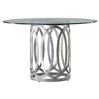 Alchemy Contemporary Dining Table - 48'' Round Glass Top