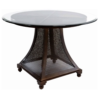 Bianca Dining Table - Meshed Metal Base, 42'' Glass Round Top