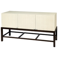 Spats 3-Door Buffet Table - White on Ash Top, Espresso Base