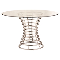 Ibiza Dining Table - Clear Glass Top, Brushed Stainless Steel