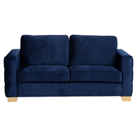 Isola Loveseat - Blue Velvet, Tufted, Gold Metal Legs