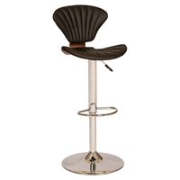 Lisa Modern Swivel Barstool - Black, Chrome Base