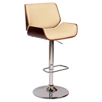 London Swivel Barstool - Cream, Chrome Base