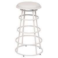 Ringo 26" Metal Barstool - Backless, White