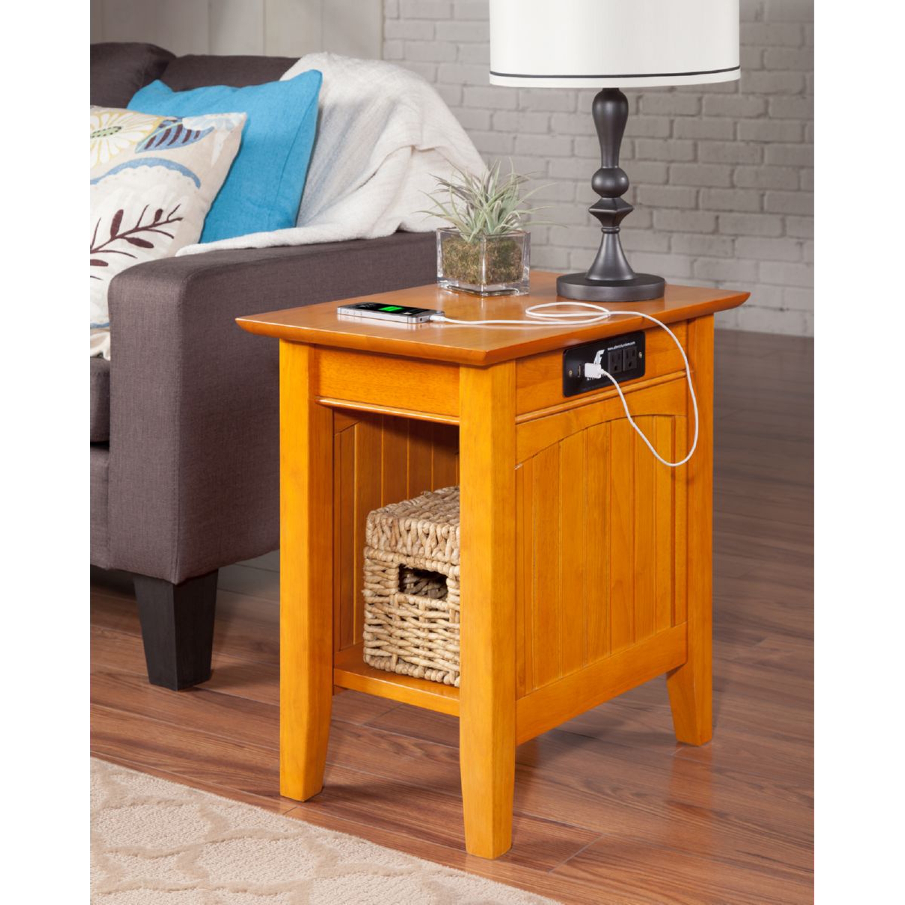 Nantucket chair side table with charging station sale