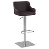 Pneumatic Gas Lift Stool - Brown, Brushed Stainless Steel Base - CI-0890-AS-BRW