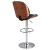 Pneumatic Swivel Stool - Black Seat, Chrome and Walnut - CI-1433-AS-BLK