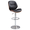 Pneumatic Swivel Stool - Black Seat, Chrome and Walnut - CI-1433-AS-BLK