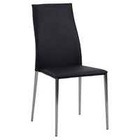 Elsa Stackable Side Chair - Contour Back, Black (Set of 4)