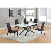 Jackie 5 Pieces Rectangular Dining Set - Black and White