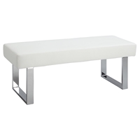 Linden Bench - Faux Leather, Gloss White