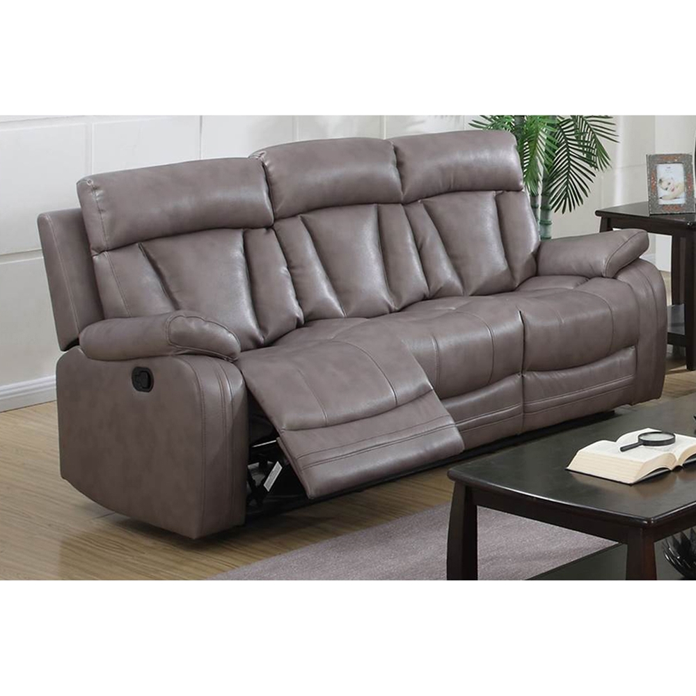 Modesto 3 Pieces Reclining Leather Air Sofa Set - Gray | DCG Stores