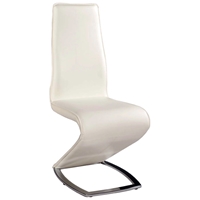 Tara High Back Side Chair - Chrome Base, White