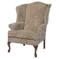 Paisley Wingback Chair - Cream, Cherry