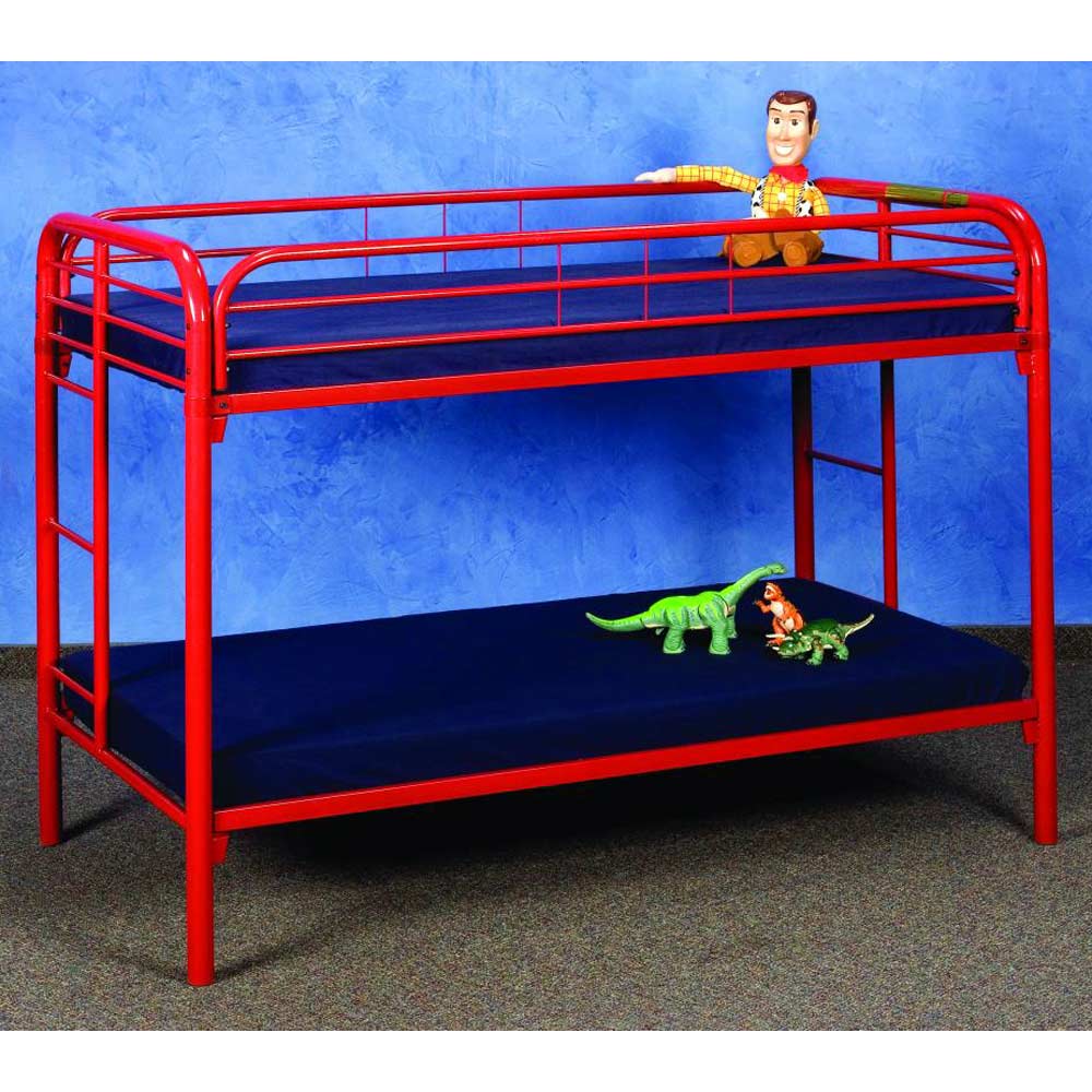 Red metal deals bunk bed frame