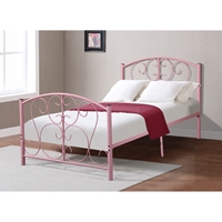 Metal Bed - Twin, Light Pink