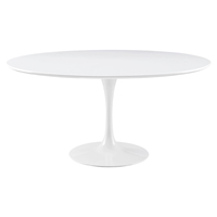 Lippa 60" Wood Top Dining Table - White