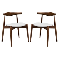 Stalwart Dining Side Chair - Wood Frame, Dark Walnut, White (Set of 2)