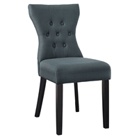 Silhouette Dining Side Chair - Button Tufted, Gray