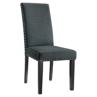 Parcel Fabric Side Chair - Nailhead, Gray