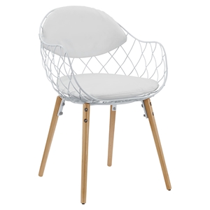 Basket Metal Dining Armchair - White 