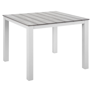 Maine 40" Outdoor Patio Dining Table - White, Light Gray 