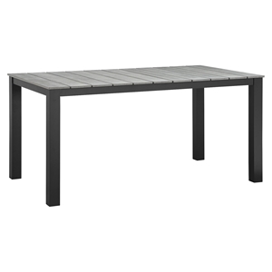 Maine 63" Outdoor Patio Dining Table - Brown, Gray 