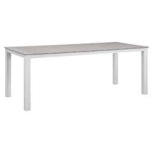 Maine 80" Outdoor Patio Dining Table - White, Light Gray 