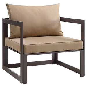 Fortuna Outdoor Patio Armchair - Brown Frame, Mocha Cushion 