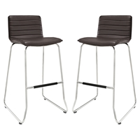 Dive Leatherette Bar Stool - Brown (Set of 2)