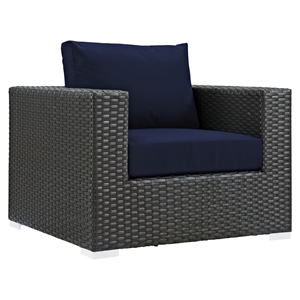 Sojourn Outdoor Patio Armchair - Sunbrella Canvas Navy 