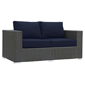 Sojourn Outdoor Patio Loveseat - Sunbrella Canvas Navy 