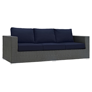 Sojourn Outdoor Patio Sofa - Sunbrella Canvas Navy 