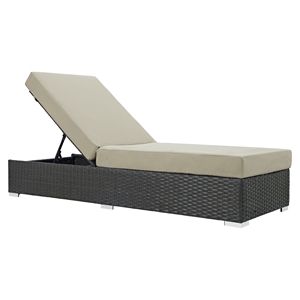 Sojourn Outdoor Patio Chaise Lounge - Sunbrella Canvas Antique Beige 