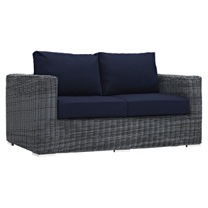 Summon Outdoor Patio Loveseat - Sunbrella Canvas Navy 