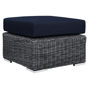 Summon Outdoor Patio Ottoman - Sunbrella Canvas Navy 