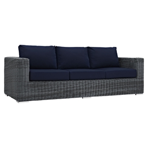 Summon Outdoor Patio Sofa - Sunbrella Canvas Navy 