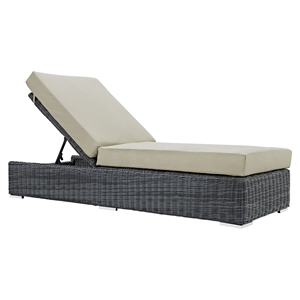 Summon Outdoor Patio Chaise Lounge - Sunbrella Canvas Antique Beige 