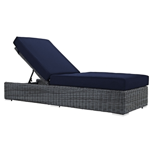 Summon Outdoor Patio Chaise Lounge - Sunbrella Canvas Navy 