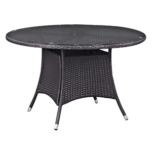 Convene 47" Round Outdoor Patio Dining Table - Espresso 