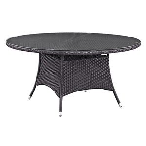 Convene 59" Round Outdoor Patio Dining Table - Espresso 