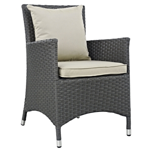 Sojourn Dining Outdoor Patio Armchair - Sunbrella Antique Canvas Beige 