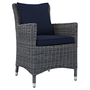 Summon Dining Outdoor Patio Armchair - Sunbrella Canvas Navy 