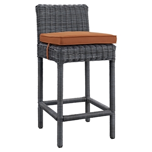 Summon Outdoor Patio Bar Stool - Sunbrella Canvas Tuscan 